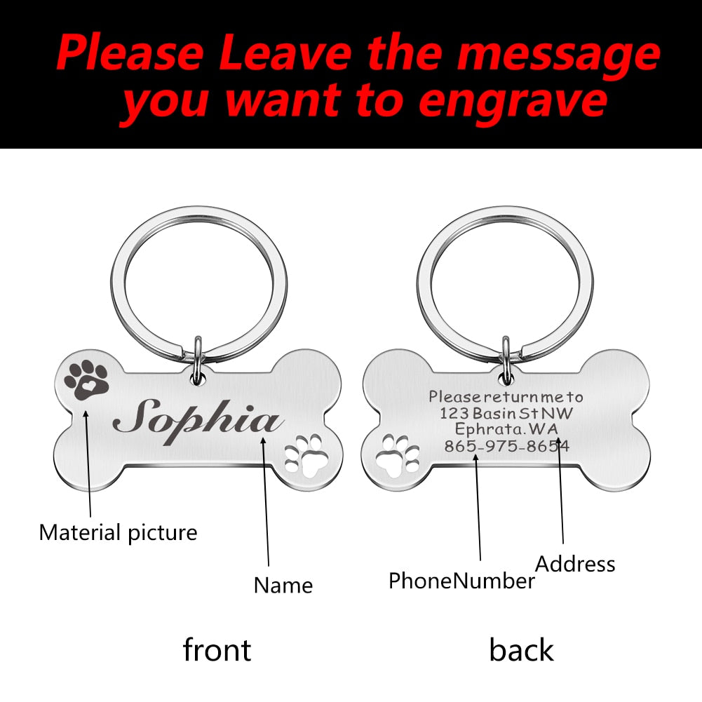 שרשרת חריטה בצורת עצם קלאסית